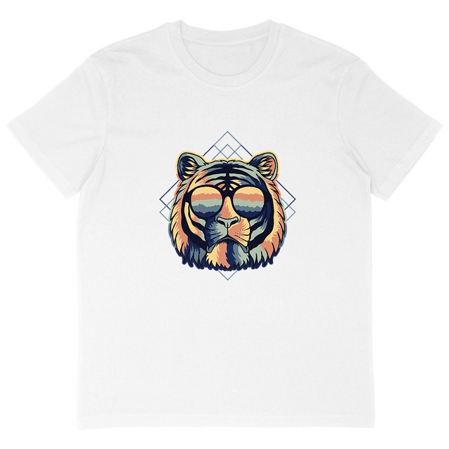 Image back T-shirt homme oversize tigre miami
