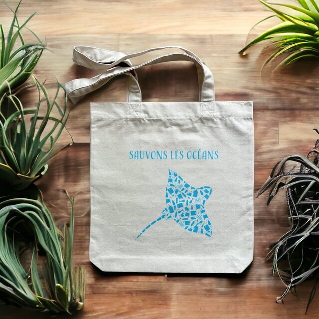 Image front Sac coton sauvons les océans manta