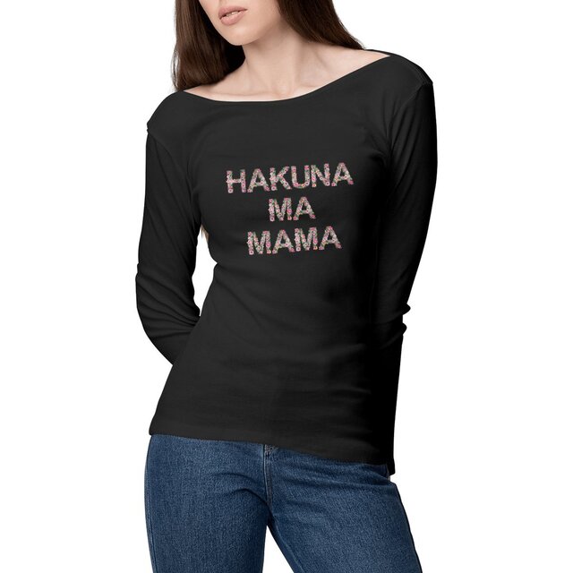 Image front T-shirt manches longues femme hakuna ma mama