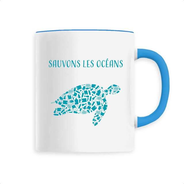 Image back Mug céramique sauvons les océans tortue