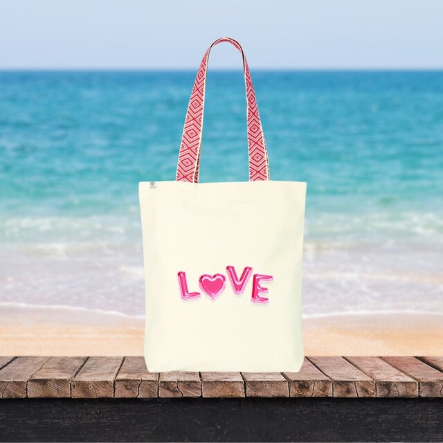 Image front Sac coton ethnique love