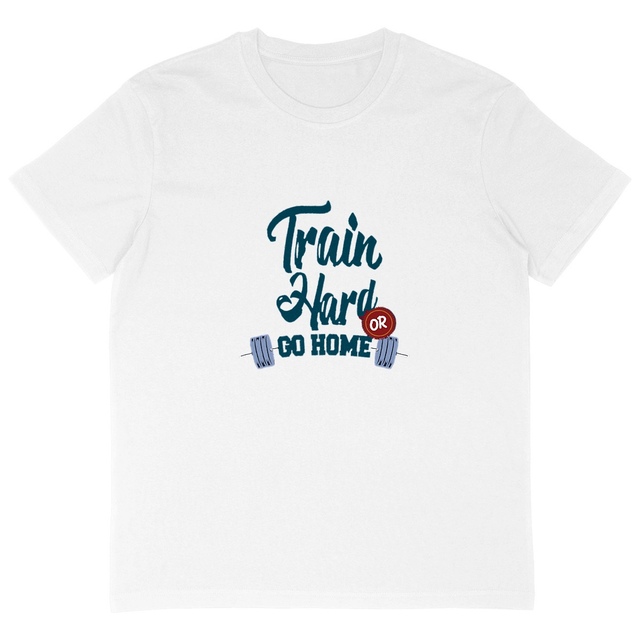 Image back T-shirt oversize homme train hard or go home bleu
