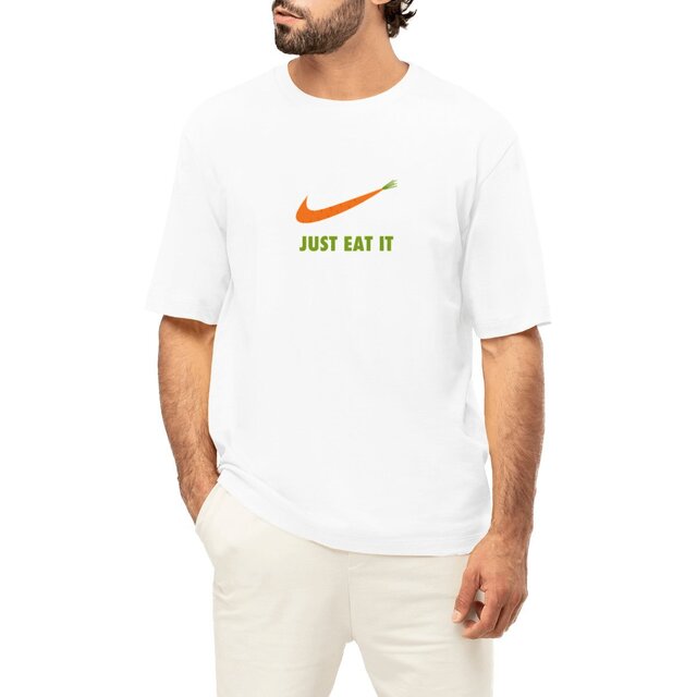 Image front T-shirt oversize just eat it vert
