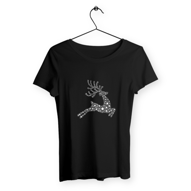 Image back T-shirt femme renne étoilé