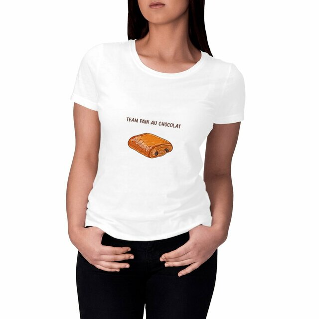 Image front T-shirt femme team pain au chocolat