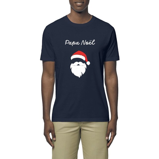 Image front T-shirt homme papa Noël blanc