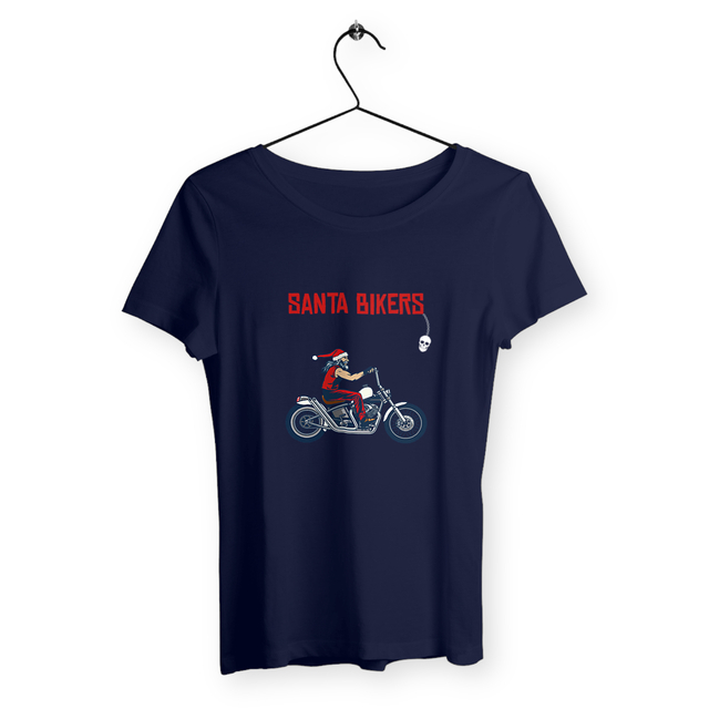Image back T-shirt femme santa bikers
