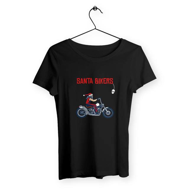 Image front T-shirt femme santa bikers