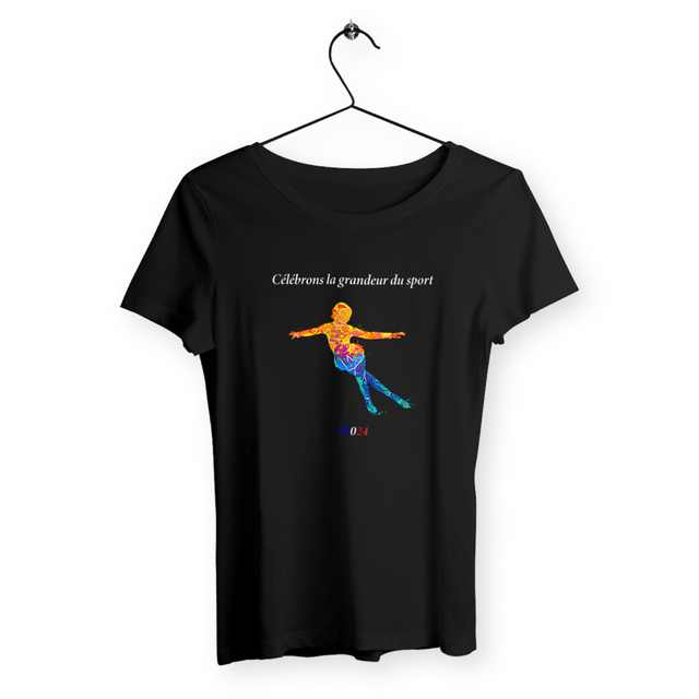 Image front T-shirt femme patinage artistique