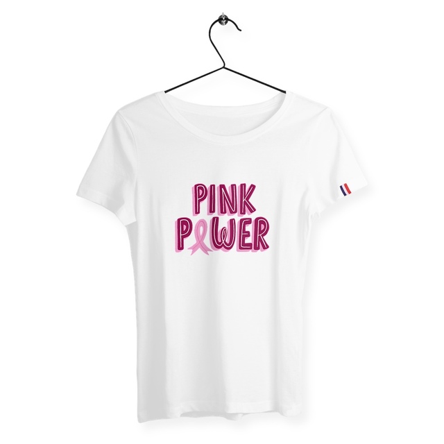 Image back T-shirt femme pink power France édition