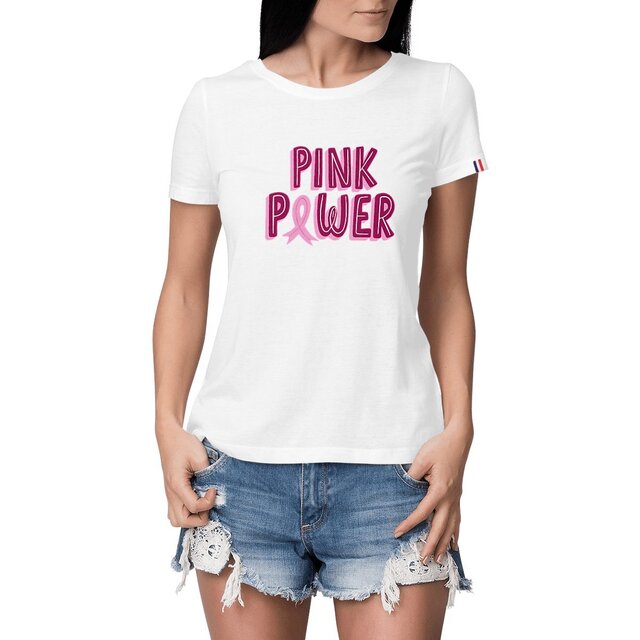 Image front T-shirt femme pink power France édition
