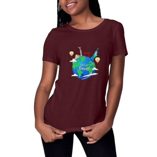 Image front T-shirt femme let's go travel