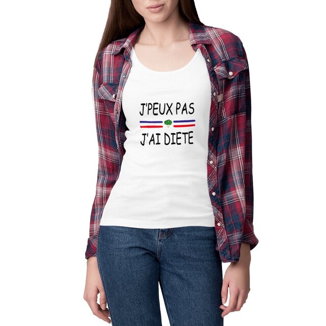 Image front Débardeur femme j'peux pas j'ai diète