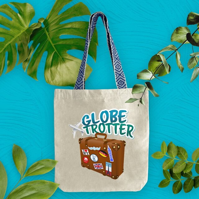 Image front Sac coton ethnique globe trotter