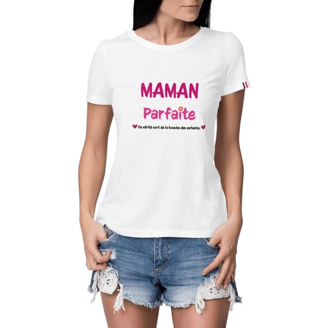 Image front T-shirt femme maman parfaite France édition