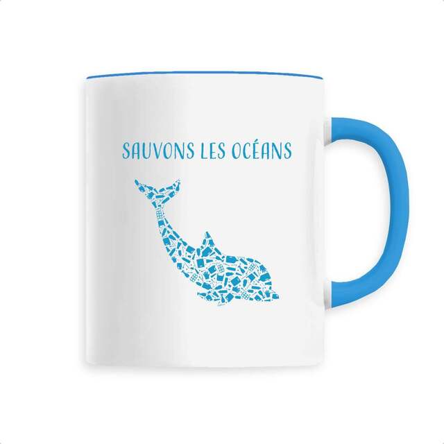 Image back Mug céramique sauvons les océans dauphin
