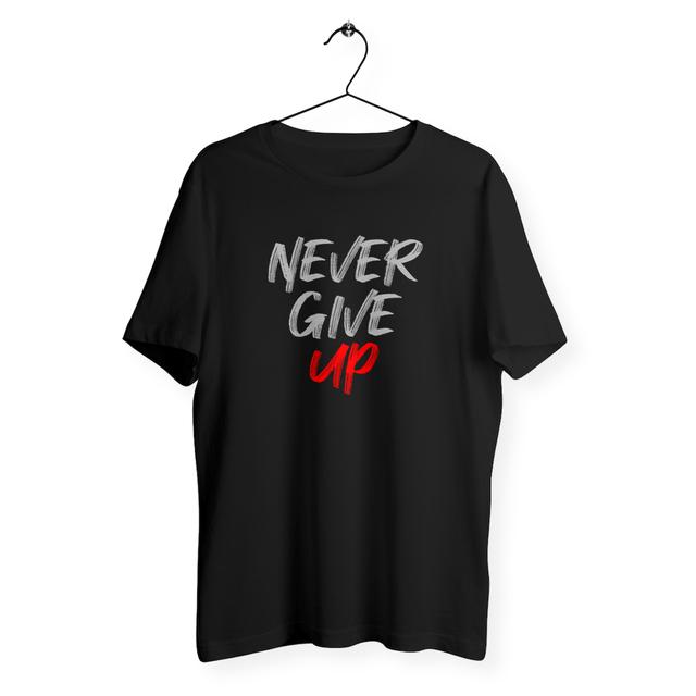 Image back T-shirt homme never give up
