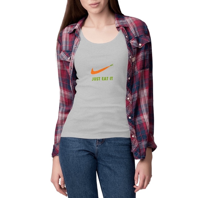 Image front Débardeur femme just eat it vert
