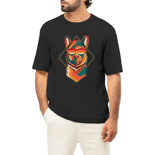 Image front T-shirt homme oversize lama miami