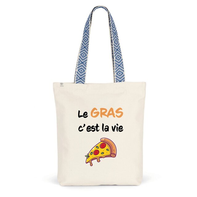 Image back Sac coton ethnique le gras c'est la vie