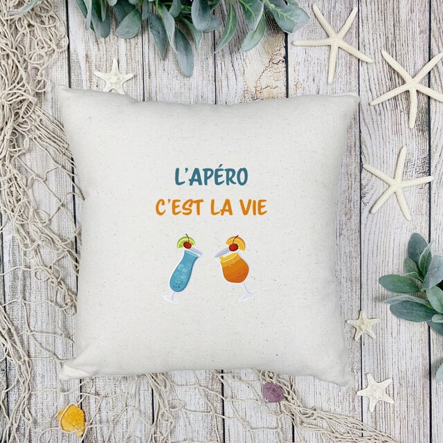 Image front Coussin l'apéro c'est la vie