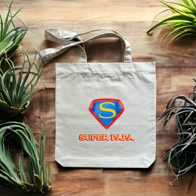Image front Sac coton noir super papa