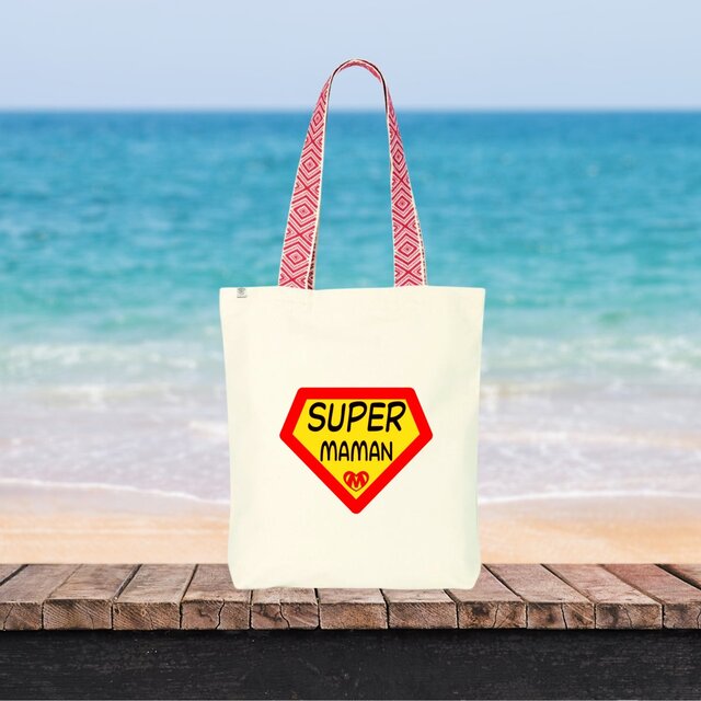 Image front Sac coton ethnique super maman