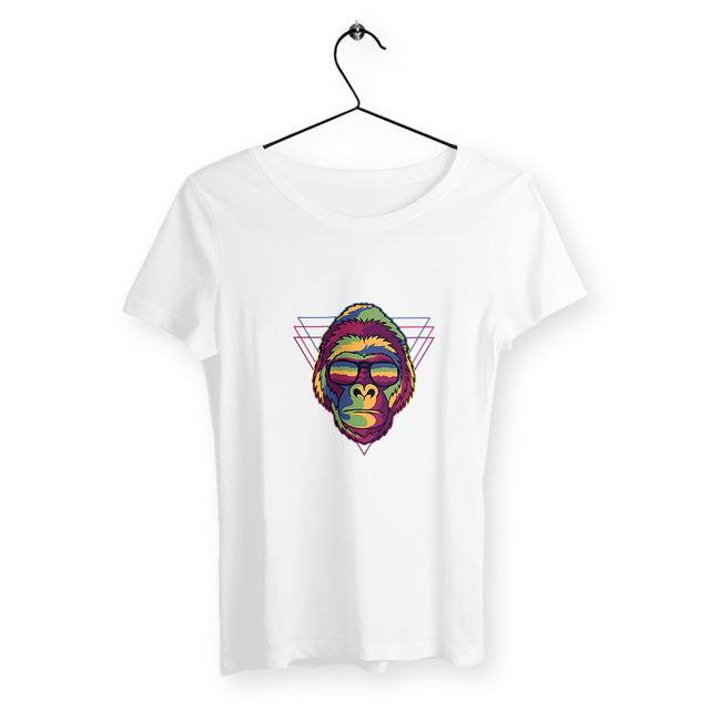 Image back T-shirt femme gorille miami