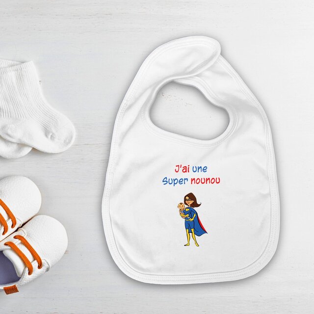 Image front Bavoir j'ai une super nounou