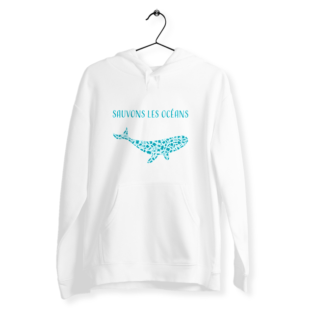 Image front Sweat unisexe sauvons les océans baleine