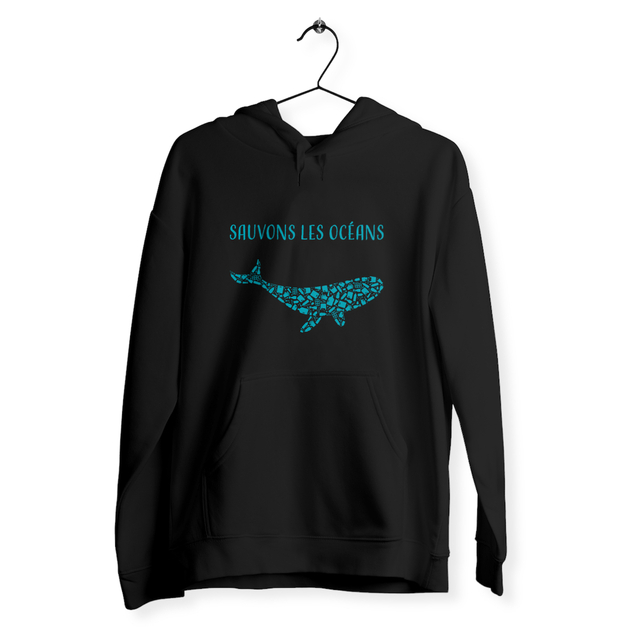 Image back Sweat unisexe sauvons les océans baleine