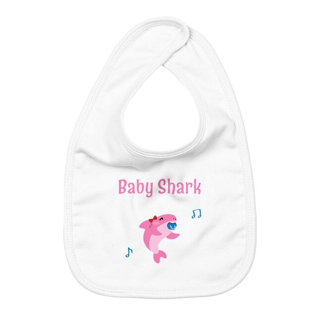 Image back Bavoir baby shark rose