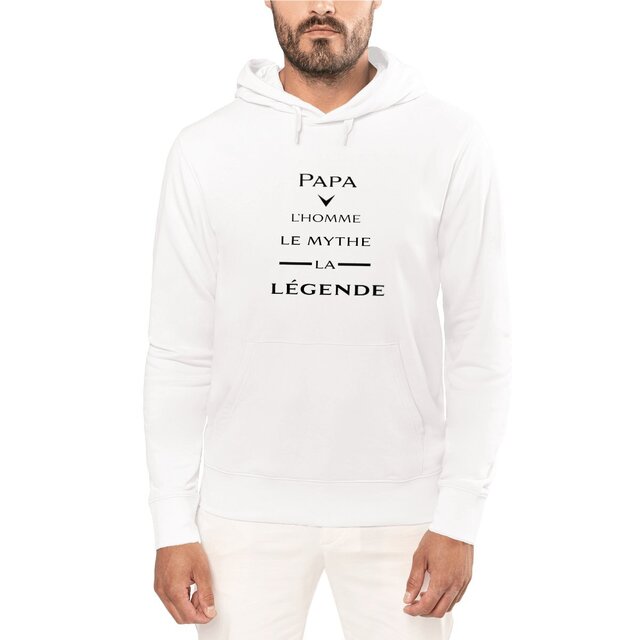 Image front Sweat homme papa la légende black