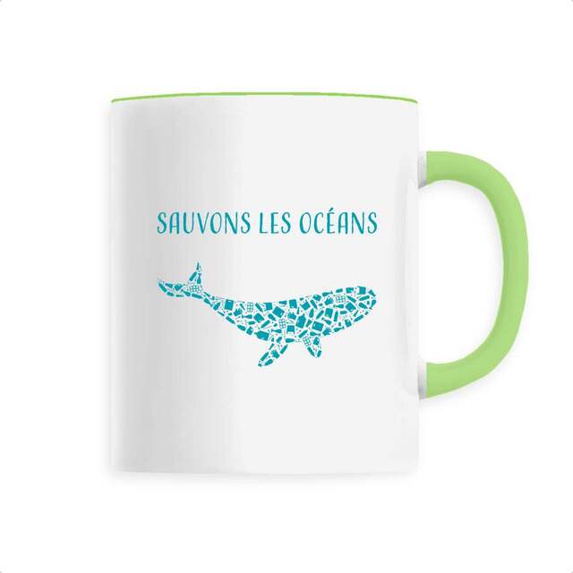 Image front Mug céramique sauvons les océans baleine