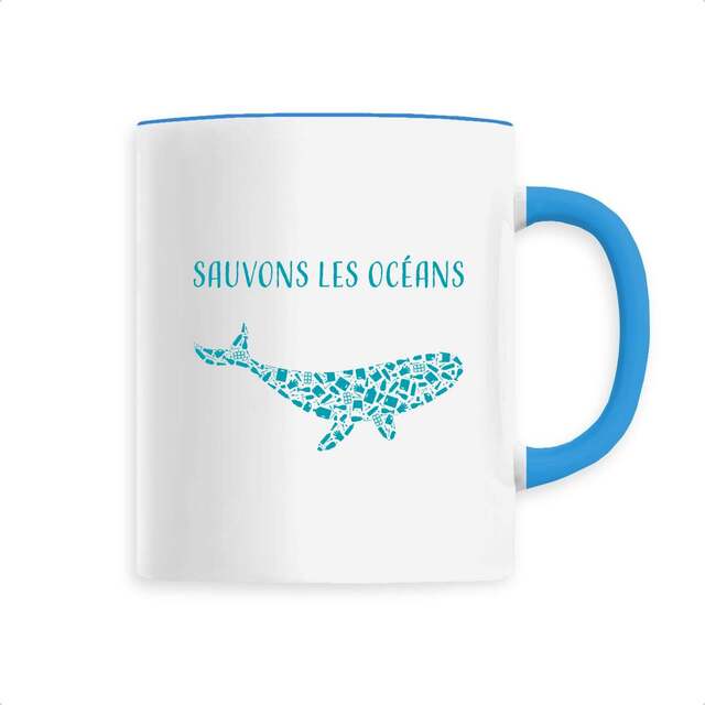 Image back Mug céramique sauvons les océans baleine