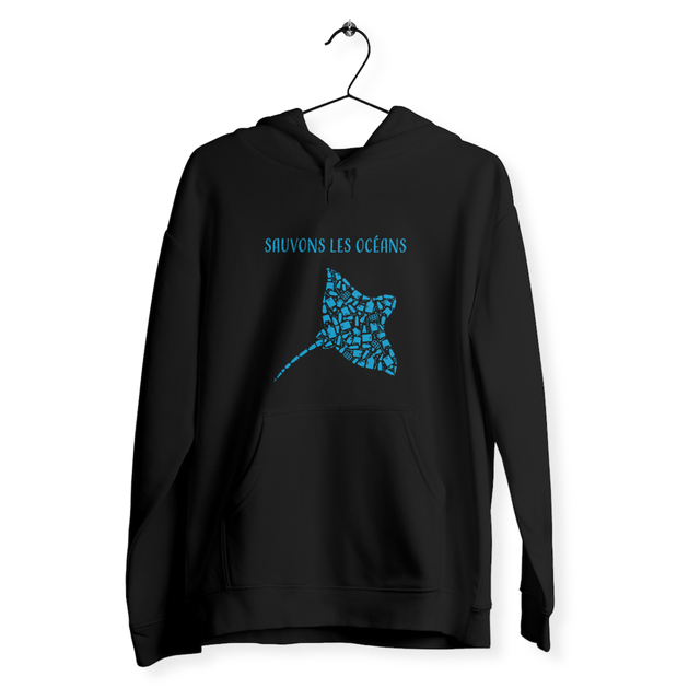 Image back Sweat unisexe sauvons les océans manta