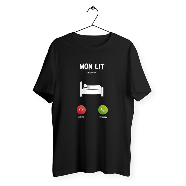 Image back T-shirt homme mon lit m'appelle