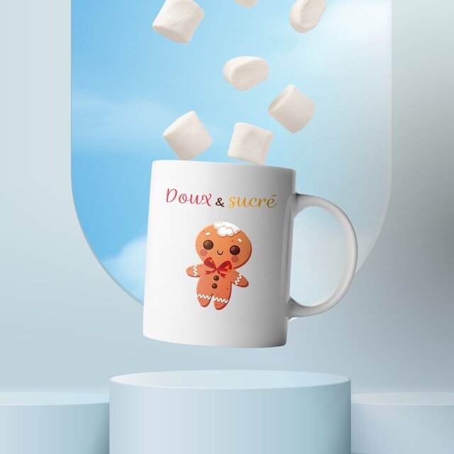 Image front Mug céramique doux et sucré