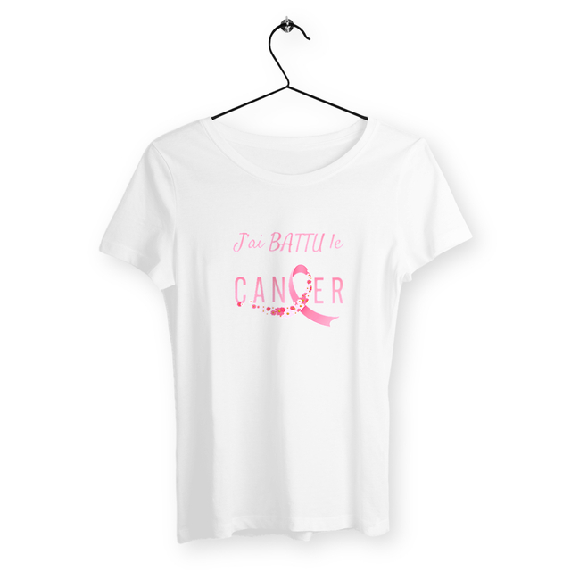 Image front T-shirt femme j'ai battu le cancer