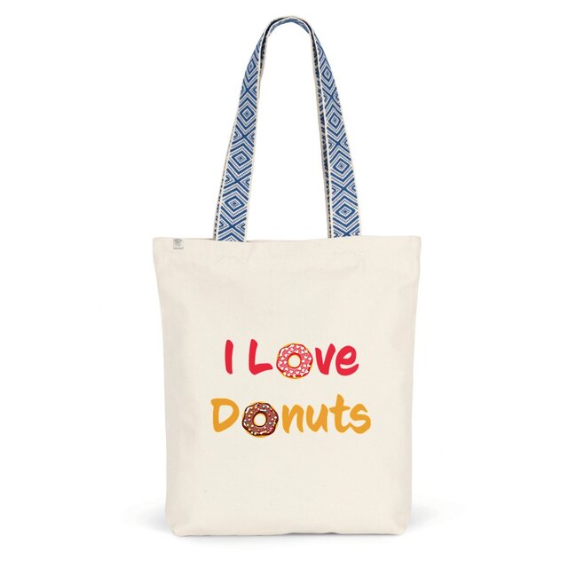Image back Sac coton ethnique I love donuts