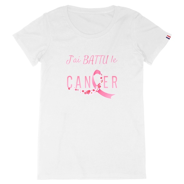 Image front T-shirt femme j'ai battu le cancer France édition