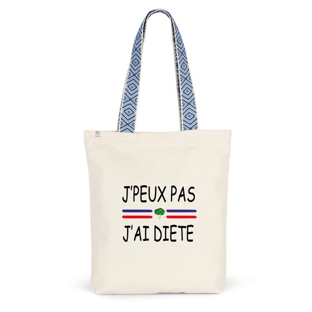 Image back Sac coton ethnique j'peux pas j'ai diète 