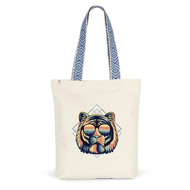 Image back Sac coton ethnique tigre miami