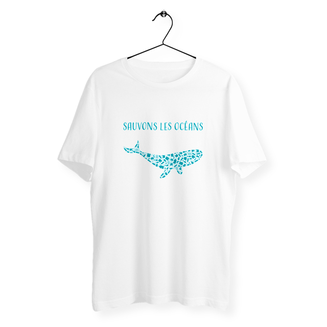 Image back T-shirt homme sauvons les océans baleine