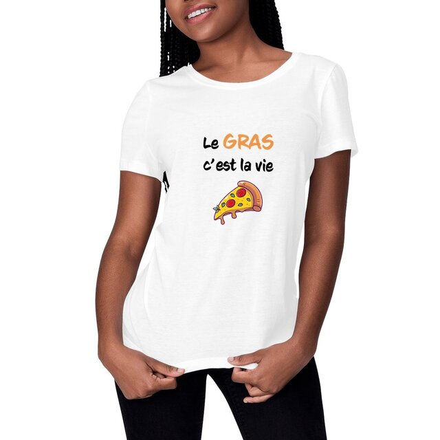 Image front T-shirt femme le gras c'est la vie