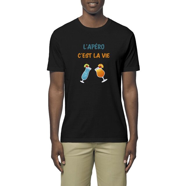 Image front T-shirt homme l'apéro c'est la vie