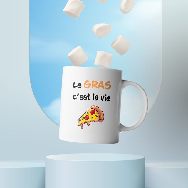 Image front Mug céramique le gras c'est la vie