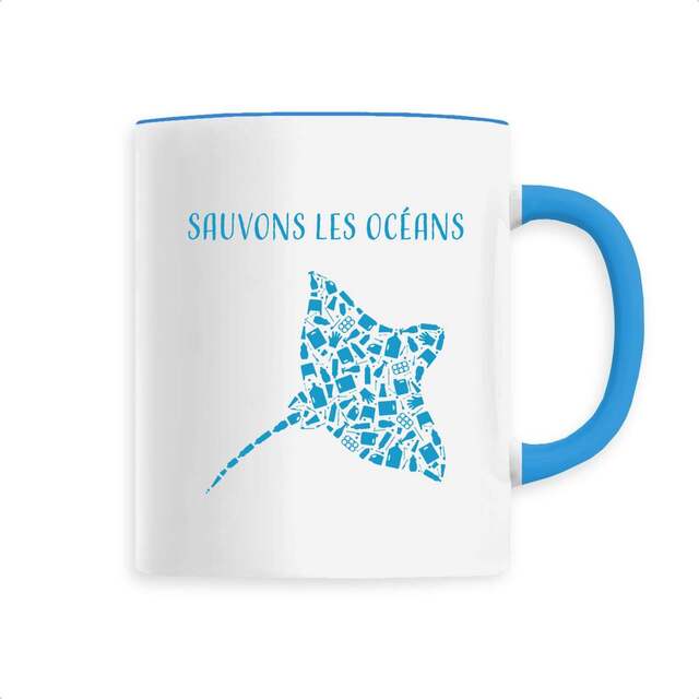 Image back Mug céramique sauvons les océans manta