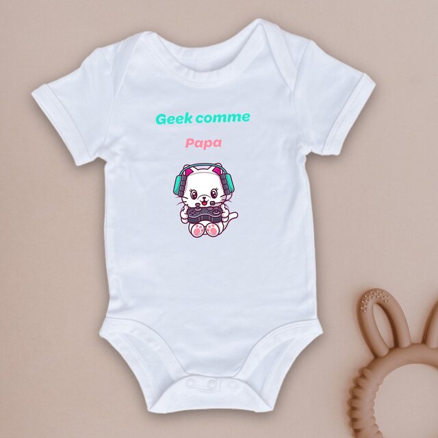 Image front Body geek comme papa chat