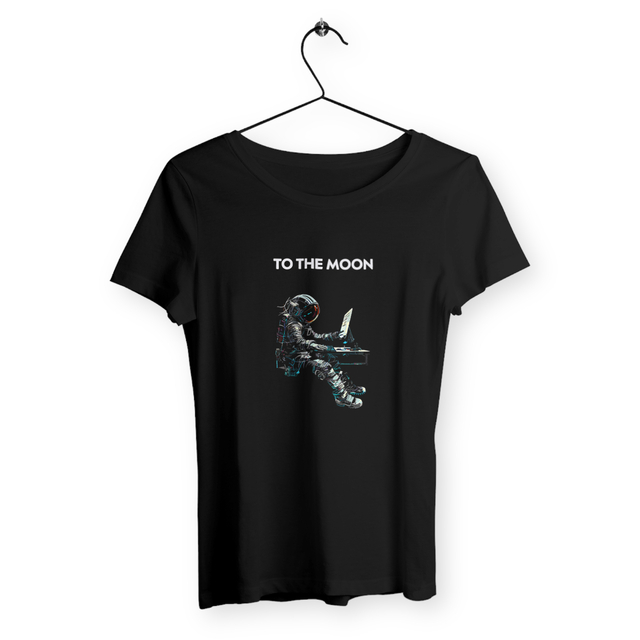 Image back T-shirt femme to the moon